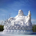 Guangzhou hand carved polishing marble stone laughing buddha statue